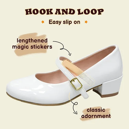 Miniatura 4 de Zapatos de vestir para niñas, zapatos de vestir Mary Jane para niñas, zapatos de princesa para boda, fiesta, niña, zapatos escolares de tacón bajo