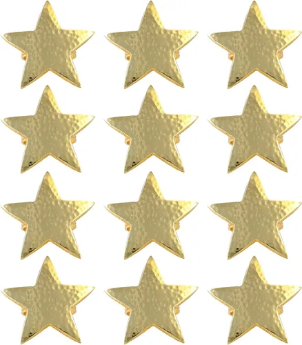 Miniatura 12 de Juego de 6 servilleteros con diseño de estrella, de aluminio duradero, para mesas elegantes, servilleteros de metal, resistente al óxido, decoración