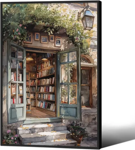 Miniatura 11 de Haitunone Arte de Pared de Lectura Femenina Victoriana Academia Oscura Libros Melancólicos Póster Pintura al Óleo Antigua Impresiones en Lienzo