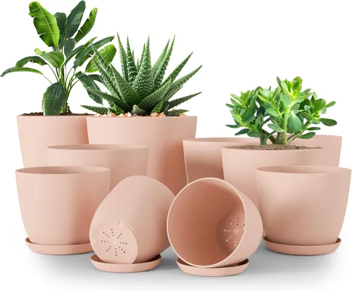 Miniatura 7 de Utopia Home - Macetas de Interior con Drenaje - Macetas de Flores de 7/6.6/6/5.3/4.8 Pulgadas para Plantas de Interior - Juego de 5 Macetas