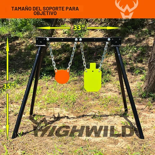 Miniatura 3 de Highwild Soporte de objetivo de acero AR500 Sistema de objetivo de disparo Kit completo Combinación (2)