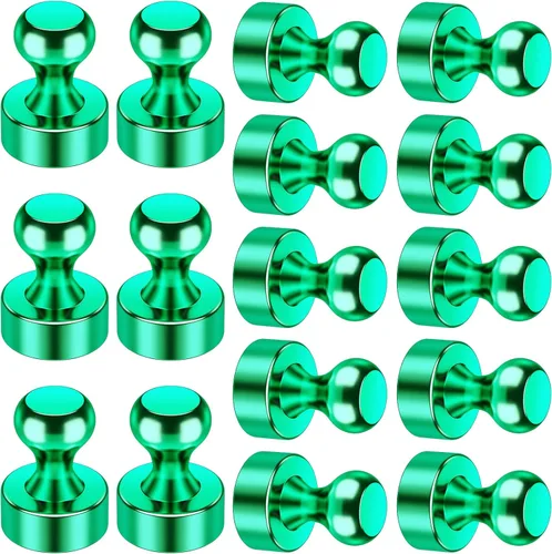 Miniatura 26 de 24 imanes de nevera, imanes para refrigerador, pequeños imanes fuertes, imanes de pizarra blanca para refrigerador, pasadores magnéticos para Negro