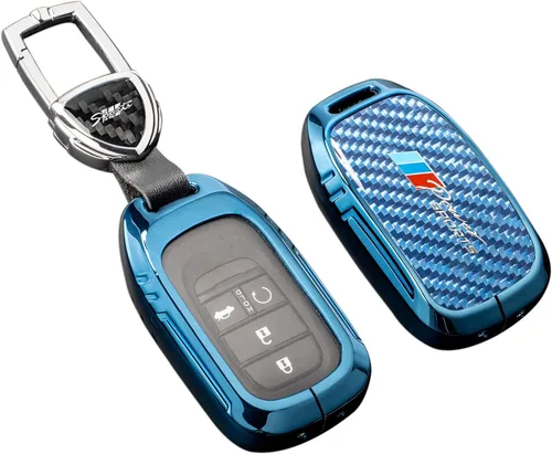 Miniatura 18 de Funda para llavero Honda con llavero, protección de aleación de zinc de fibra de carbono real compatible con 2022 2023 Accord Civic HR-V CR-V Pilot