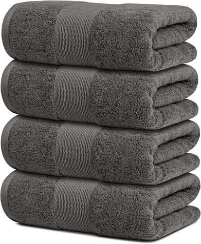 White Classic Resort Collection - Toallas de baño suaves | 28 x 55 pulgadas, toalla de baño de algodón absorbente y felpa de hotel de lujo, grande
