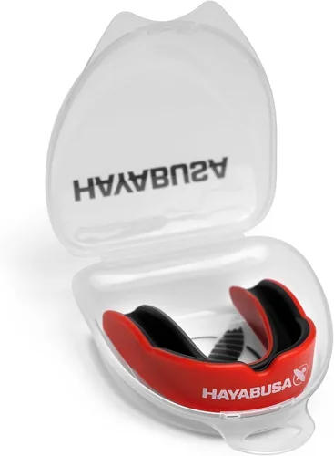 Miniatura 13 de Hayabusa Combat Sports - Protector bucal para jóvenes, niños y adultos, viene con funda, color negro/dorado, juvenil