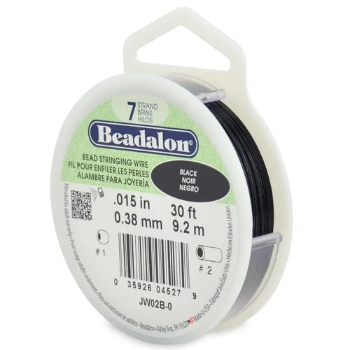 Miniatura 42 de Beadalon Alambre de cuentas de acero inoxidable de 7 hebras, alambre flexible y duradero para hacer joyas, ideal para collares y pulseras, Dorado