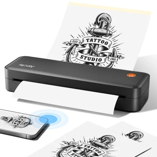 Janolia Impresora inalámbrica de plantillas de tatuaje, máquina de impresora térmica portátil para papel de 2.24 a 8.5 pulgadas (A4/carta de EE.