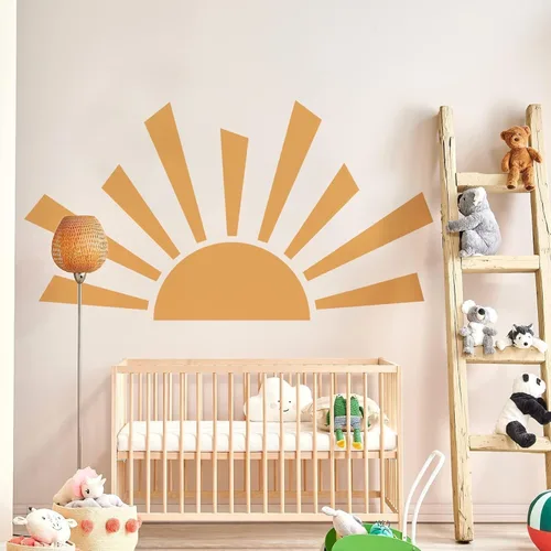 Miniatura 9 de 35.4 × 11.8 pulgadas, diseño de nubes de sol, mural de acuarela, vinilo moderno, extraíble, adhesivo para guardería, sala de juegos, sala de estar