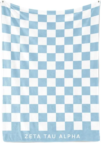 Sorority Shop Zeta Tau Alpha - Manta gruesa a cuadros, suave, acogedora y cómoda, regalo para mujeres, 50 x 62 pulgadas