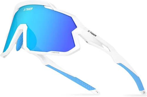 Miniatura 19 de X-TIGER Gafas de sol polarizadas para niños y niñas, lentes de sol de béisbol polarizadas para niños de 8 a 14 años, UV400, gafas de ciclismo y Negro