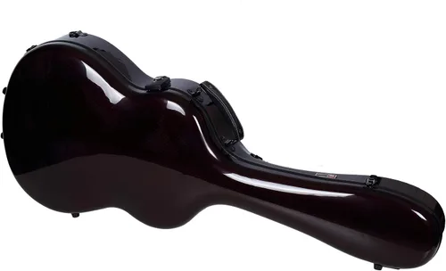 Miniatura 3 de Crossrock Air Carbon - Funda para guitarra clásica 4/4, carcasa rígida de fibra de carbono 100% con mochila y funda protectora, color rojo