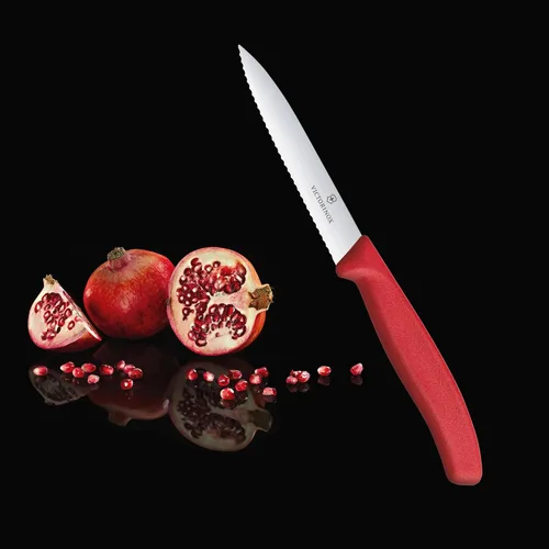 Miniatura 5 de Victorinox VIC-6.7731 Swiss Classic Paring Hoja de punta de lanza dentada de 4 pulgadas de ancho en el mango rojo