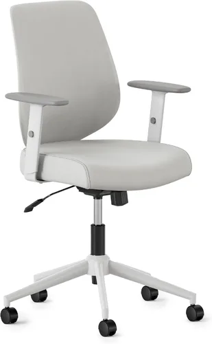 Miniatura 9 de Branch Silla diaria - Silla de oficina de cuero vegano con giratorio, descanso lumbar y reposabrazos ajustables, asiento cómodo para mejorar la negro