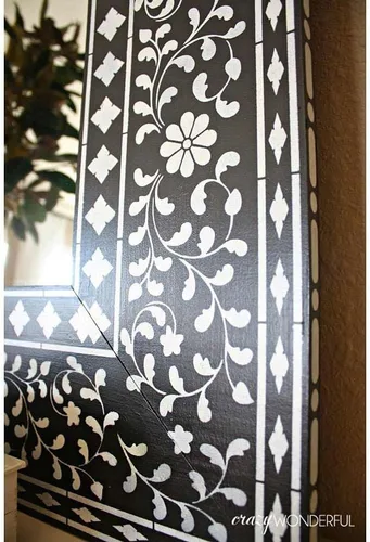Miniatura 4 de Plantilla de incrustaciones indias – Diseños de incrustaciones de hueso para muebles – Plantilla reutilizable para decoración del hogar