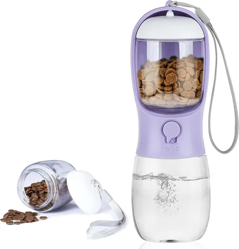 Miniatura 22 de Botella de agua para perros con recipiente para alimentos, dispensador de agua portátil a prueba de fugas para mascotas, para caminar, senderismo