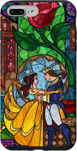 Miniatura 12 de Disney Beauty and the Beast Belle y Príncipe - Funda de vidrio manchado para iPhone 12 Pro Max