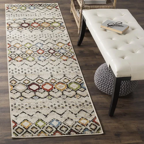 Miniatura 40 de SAFAVIEH Amsterdam Collection Alfombra Decorativa - 2.3 pies x 4 pies, Negro & Multi, Diseño Marroquí Bohemio, Sin Desprendimiento y Fácil Cuidado
