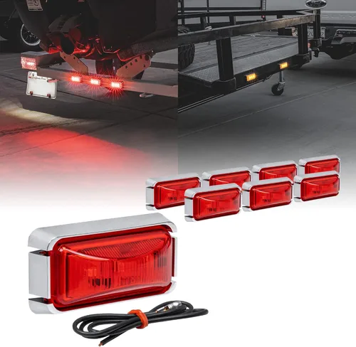 Miniatura 22 de TRUE MODS 2 piezas 2.5" Luz LED roja para remolque con bisel negro [DOT FMVSS 108] [SAE P2PC] [montaje superficial] [impermeable IP67] luces de Rojo