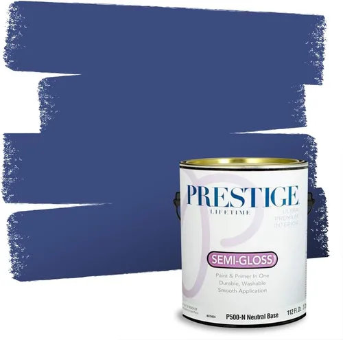 Miniatura 64 de Prestige Paints. - Base y pintura para exteriores en un solo galón, 1 galón. plano, comparable con Sherwin Williams Topsail. SW159-azul hechizante.
