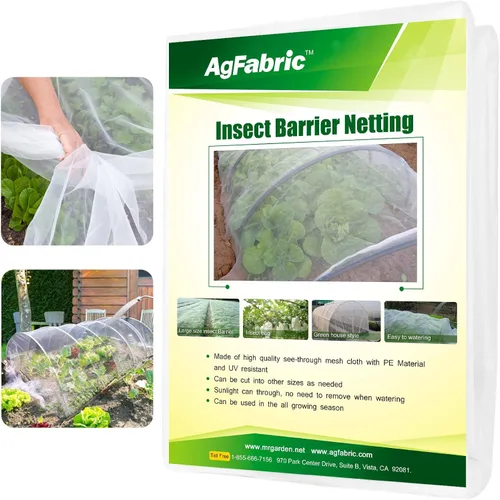 Agfabric Red de jardín de 16 x 20 pies, barrera de plagas de insectos para protección de jardín, malla de cubierta de hileras para verduras, árboles