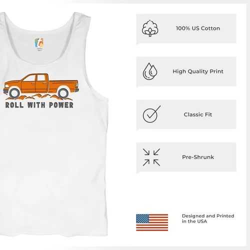 Miniatura 120 de Tee Hunt Camisetas gráficas y camisetas sin mangas para hombre Roll with Power Pickup Truck
