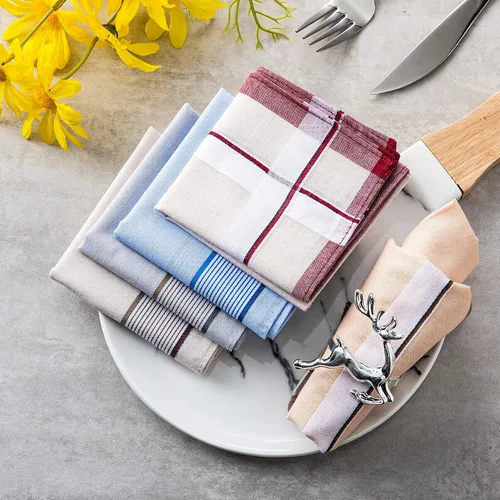 Miniatura 5 de Pañuelo de 24 piezas para hombre pañuelo a cuadros para hombre suave regalo para hombres talla única Multi color talla única