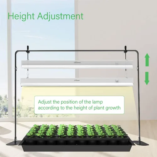 Miniatura 4 de Luz de cultivo de 2 pies para inicio de semillas, lámpara LED de cultivo para plantas de interior, luz de cultivo de plántulas con soporte, kit
