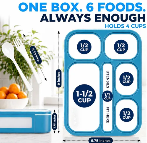 Miniatura 2 de Fiambrera BENTO para niños, fiambrera para mujer, adultos, recipiente para guardar la comida hermético Fiambreras para raciones planificadas