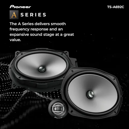 Miniatura 2 de PIONEER TS-A692C, altavoces de audio de 2 vías, rango completo, calidad de sonido clara, fácil instalación y respuesta de graves mejorada, 6
