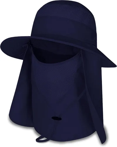 Miniatura 2 de Sombrero de pesca Sun Bonnie para hombres y mujeres, protección UV, gorra ligera, ala ancha, solapa desmontable para el cuello y cubierta facial