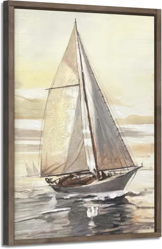 Miniatura 14 de Arte de pared enmarcado costero abstracto, imagen de silla de playa, pintura moderna del océano, impresiones de paisaje marino relajante, decoración