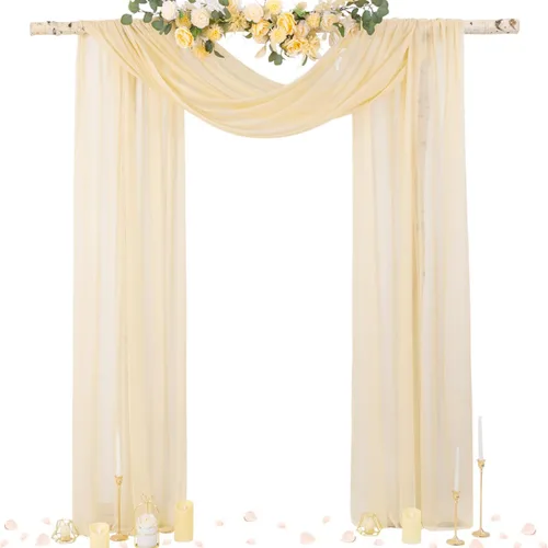 Miniatura 15 de Socomi Tela Transparente de Terracota para Decoración de Bodas Otoñales, Tela de Drapeado 29" x 20 Pies, 1 Panel, Cortina para Arco Exterior
