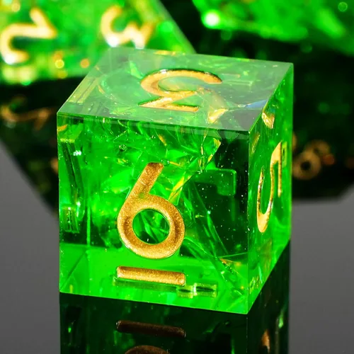 Miniatura 15 de DND - Juego de dados de borde afilado, 7 piezas de dados poliédricos DND con exquisito embalaje de caja de hoja, ideal para juegos de rol