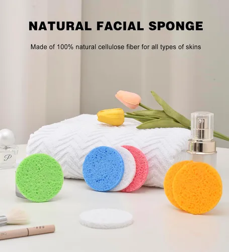 Miniatura 3 de METUUTER 50 esponjas faciales comprimidas para esteticistas, esponja facial de celulosa 100% natural, esponjas cosméticas profesionales de spa