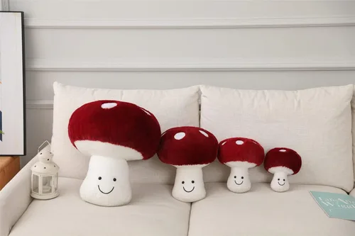 Miniatura 4 de Almohada de algodón con forma de hongo precioso relleno de hongos (8 pulgadas)