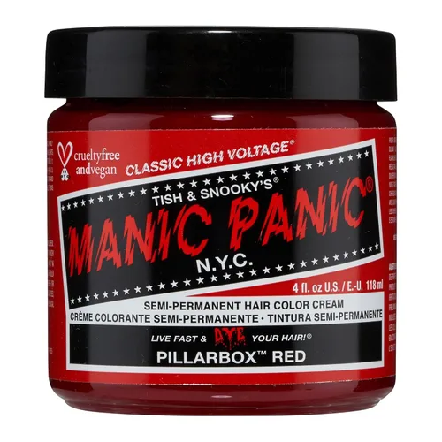 MANIC PANIC Pillarbox Red - Tinte semipermanente para el cabello, libre de crueldad, vegano, clásico rojo oscuro, seguro para crear y mezclar tonos