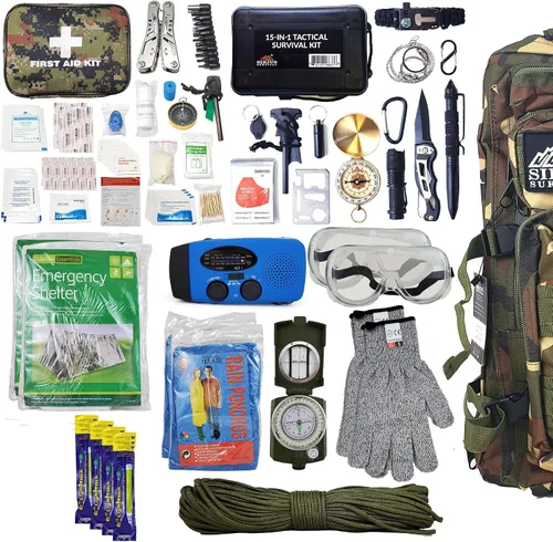 Miniatura 9 de Mochila Bug Out Bag Kit ideal para la familia, mochila de supervivencia para terremotos, huracanes, inundaciones, tornados, incendios y otros