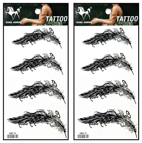 Miniatura 17 de Tatuajes 2 hojas de tatuaje temporal 3D negro mariposa líneas discontinuas para mujeres hombres espalda baja hombro cuello brazo tatuaje etiqueta