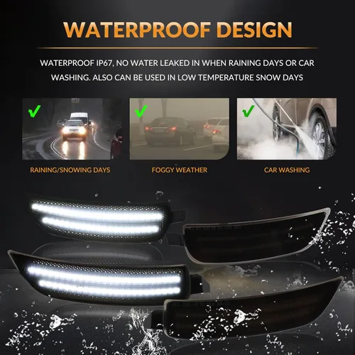 Miniatura 5 de Luces LED blancas de señalización laterales para parachoques delantero y trasero, reflectores de señal de estacionamiento para Mazda MX-5 Miata ND