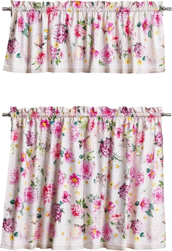 Miniatura 64 de Maison d' Hermine Juego de cortinas de cocina para ventanas, juego de cortinas de cocina 100% algodón, cenefas para el hogar [2 niveles