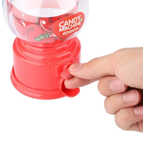 Miniatura 5 de Fdit Máquina portátil de caramelo para niños Mini dispensador de bolas de goma de plástico Regalo de jardín de infantes para niños (rojo)