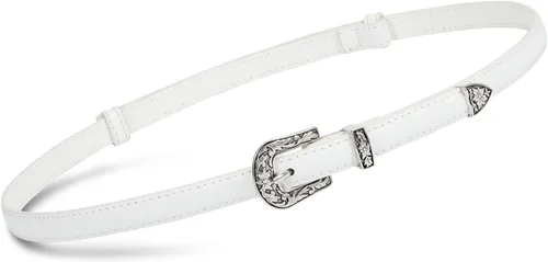 Miniatura 35 de SUOSDEY Cinturones ajustados occidentales de moda para mujer, cinturón de cuero ajustable para vestidos con hebilla vintage
