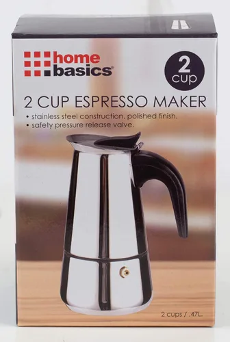 Miniatura 9 de Home Basics EM00248 - Máquina de café expreso de acero inoxidable de 2 tazas, color plateado