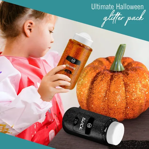 Miniatura 6 de Purpurina de Halloween a granel, purpurina fina para manualidades, resina y álbumes de recortes, paquete de 3 unidades, 1 libra/16 onzas cada