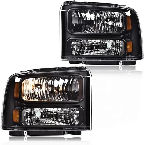 G-PLUS Faros delanteros delanteros para Ford F250 F350 F450 F550 Super Duty 1999-2004; compatible con Ford Excursion 2000-2004 lente transparente