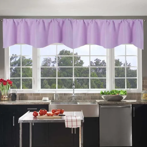 Miniatura 22 de Cenefa Blanco Puro Paquete de 2 - Cortinas de Liquidación para Sala de Estar, Baño y Dormitorio - Estilo Granja Festoneado, 18 Pulgadas de Largo