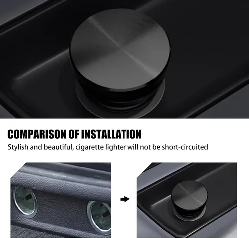 Miniatura 5 de 1 funda para encendedor de cigarrillos de automóvil, aleación de 0.68 x 1.1 pulgadas, anillo de goma antiaccidental, tapón sellado, accesorio