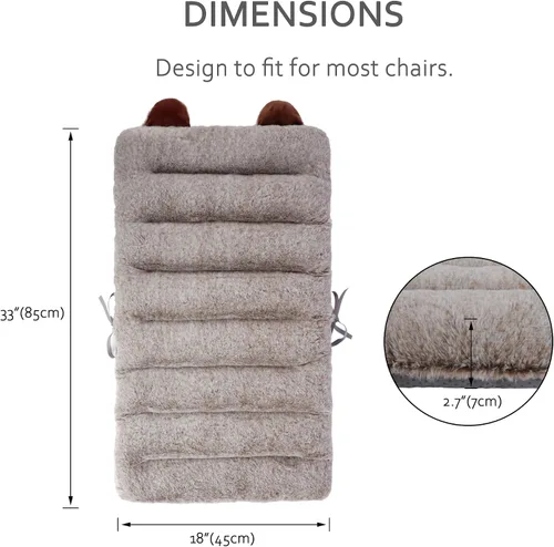 Miniatura 2 de ELFJOY Cojín para Silla de Oficina 85cm Cojín para Silla de Escritorio Cojín de Asiento con Soporte Lumbar Cojín de Reposo con Banda de Fijación