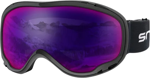 Miniatura 18 de Gafas de esquí para esquí, snowboard, motos de nieve para hombres, mujeres y adultos, antivaho 100% protección UV A2-marco blanco brillante/lente