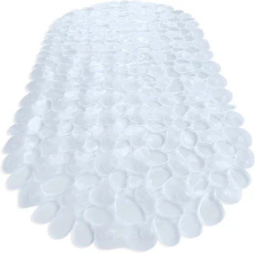 Miniatura 5 de Alfombra antideslizante para bañera y ducha "Pebbles" de 27 x 14 pulgadas, ovalada, no tóxica, segura, limpia, lavable a máquina, agarre y drenaje
